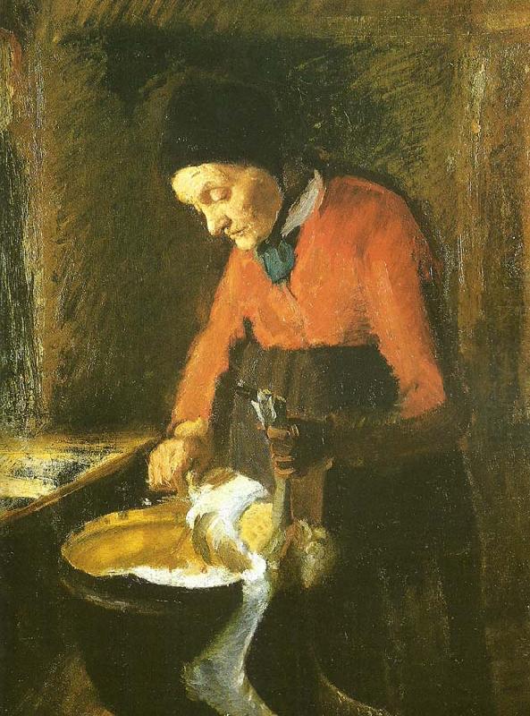 Anna Ancher gamle lene plukker en gas china oil painting image